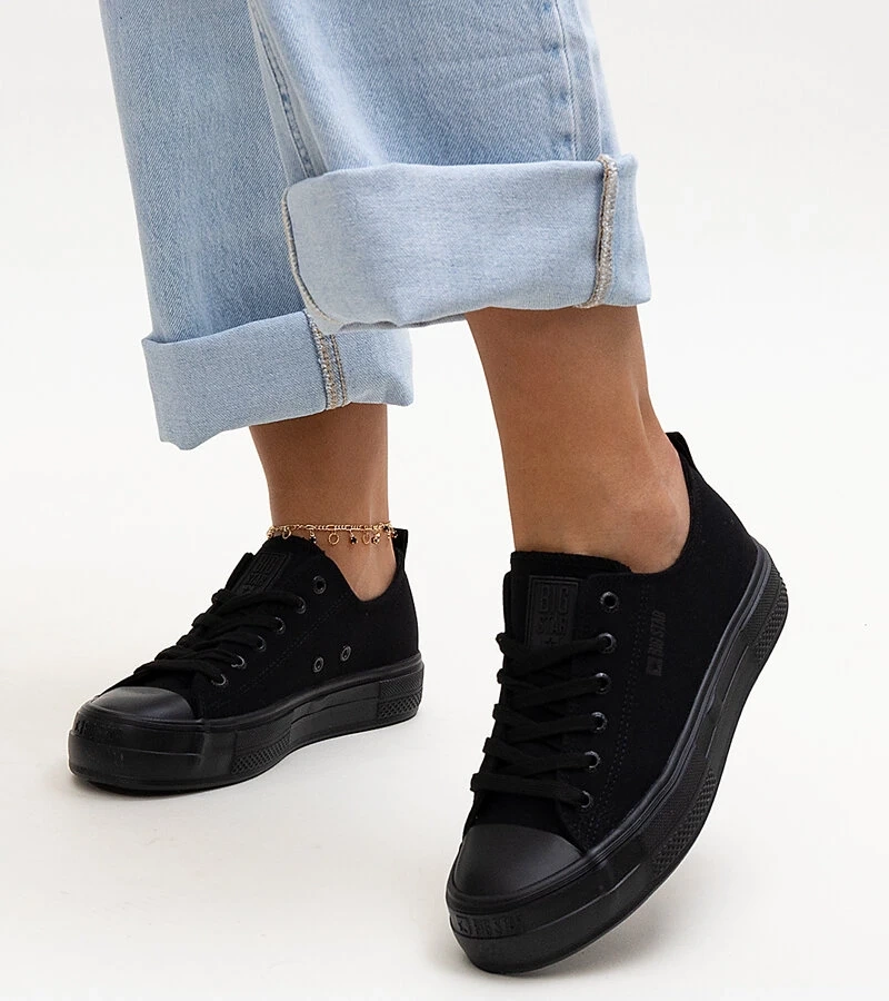 Adidași negri din material Big Star NN274852