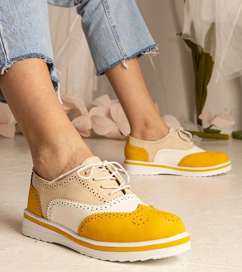 Pantofi oxford clasici galbeni Toddi