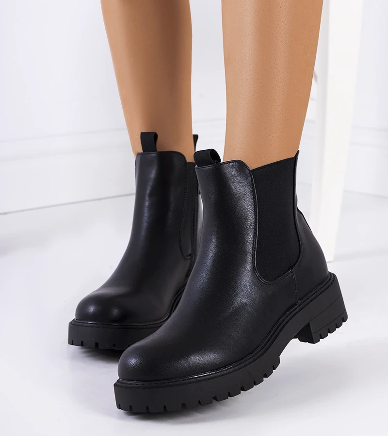 Cizme negre din piele ecologică Ecrin