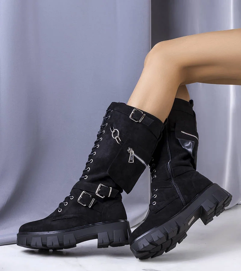 Cizme izolate negre cu sacou Sedin