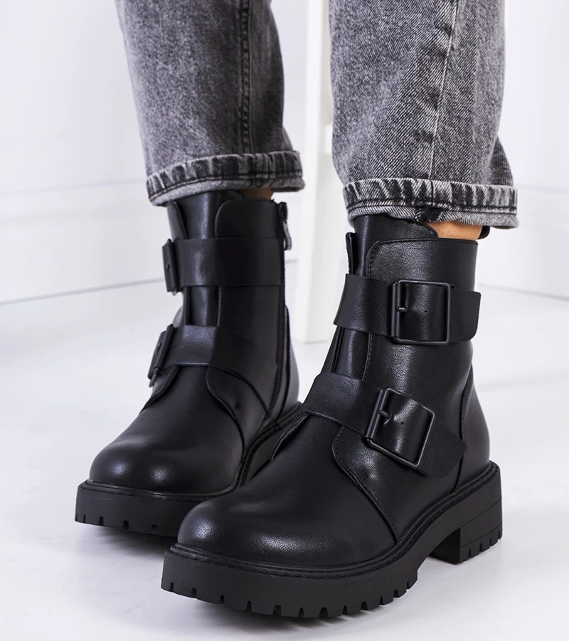 Cizme negre din piele ecologică Leurbost