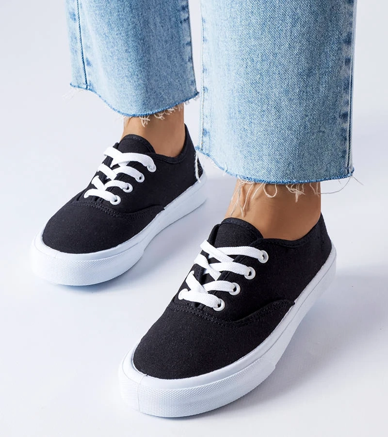 Pantofi de sport negri din material textil de la Fantina