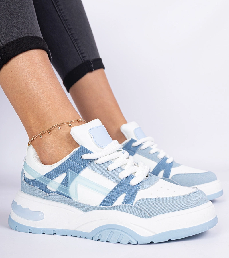 Adidași din blugi cu șireturi groase Luciana