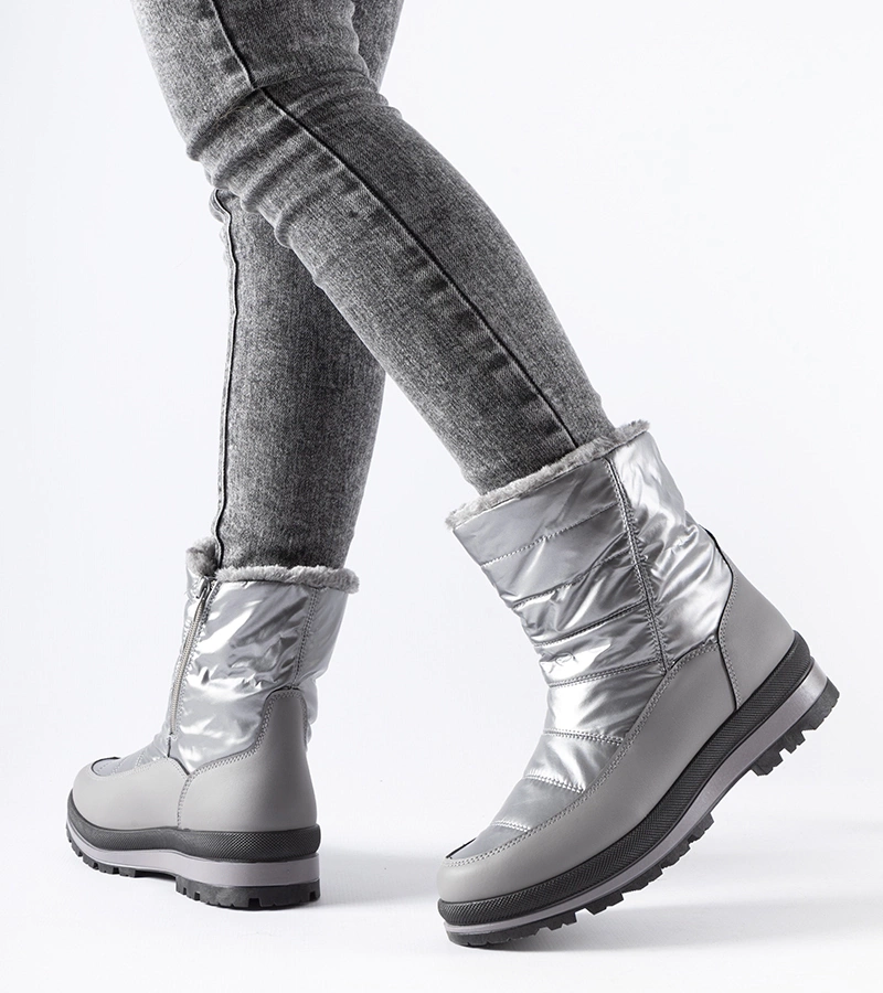 Cizme de zăpad căptușite cu blană argintie Tylertown