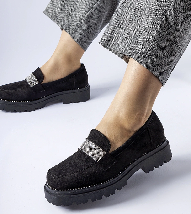 Mocasini negri din piele ecologică Nicholls