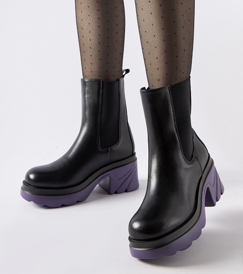 Bocanci negri căptușiți cu violet Tirano