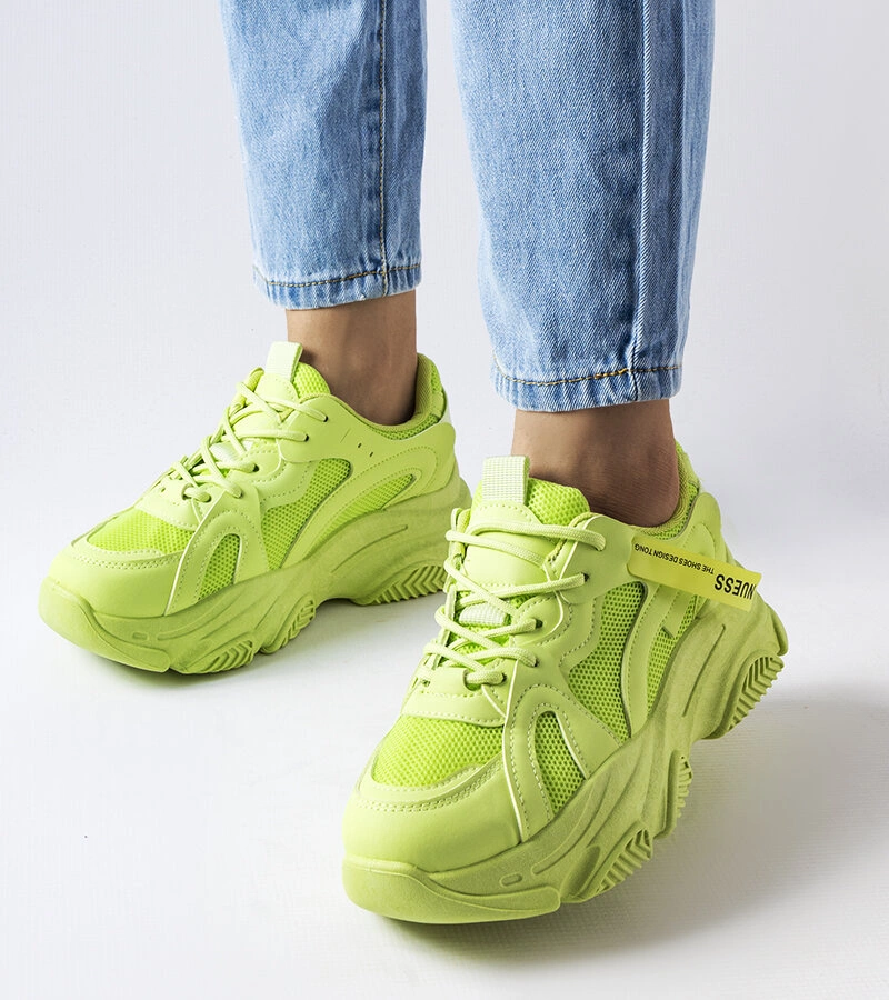 Adidași verzi cu talpă groasă de Amendola