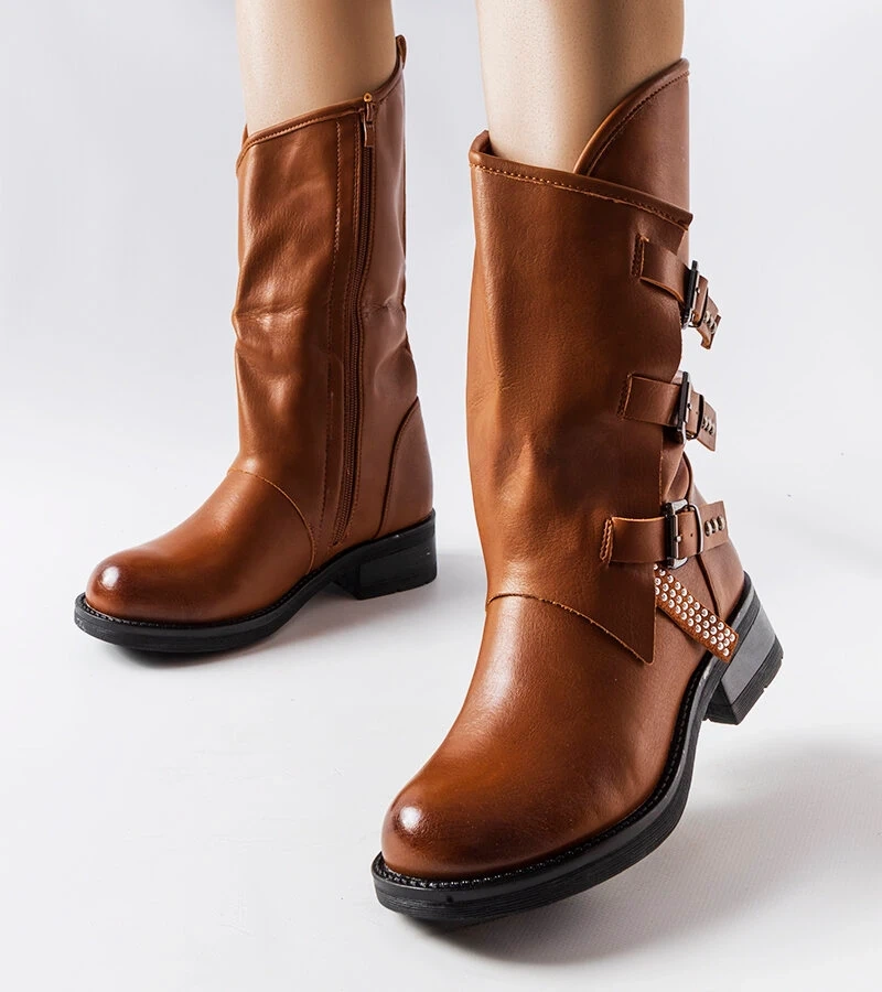 Cizme maro cu catarame Bojle