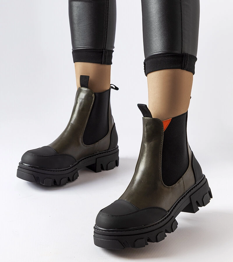 Cizme cu baretă verde Sibyla