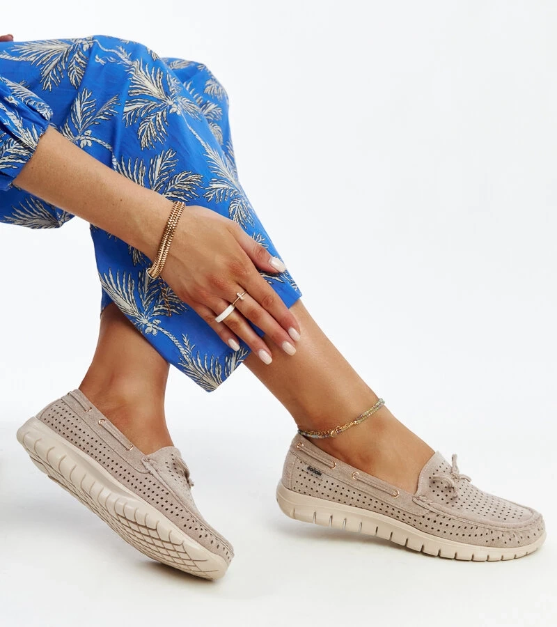 Mocasini maro cu branț de piele Barika