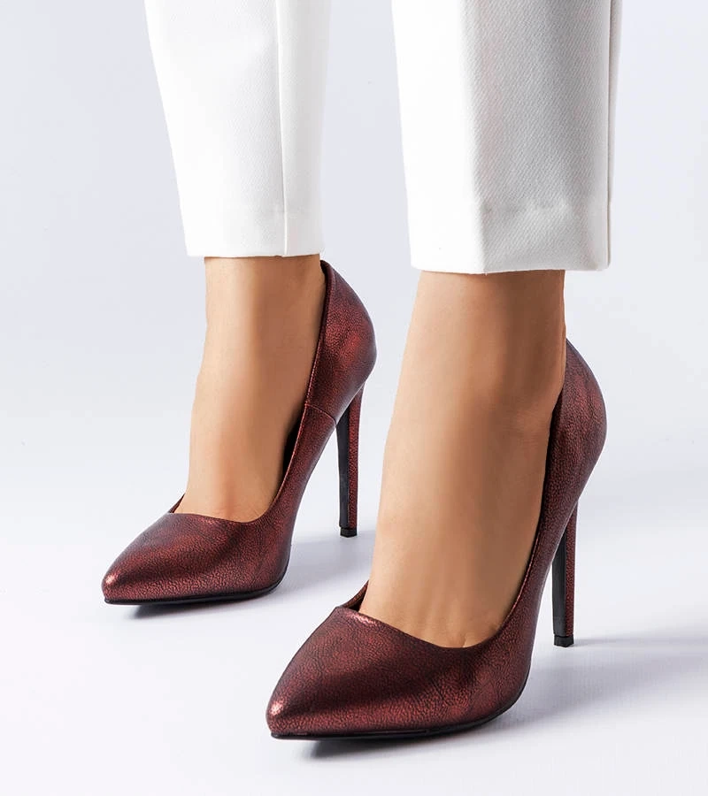 Pantofi stiletto roșii lucioși Sébastopol