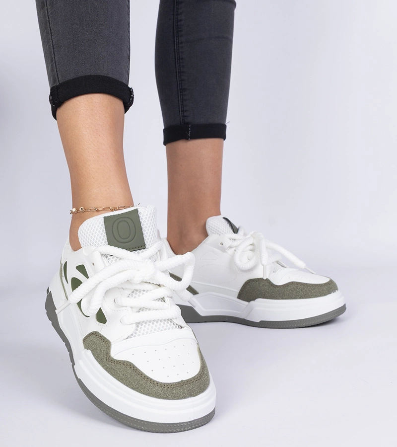 Adidași verzi pentru femei cu șireturi masive Alpacco