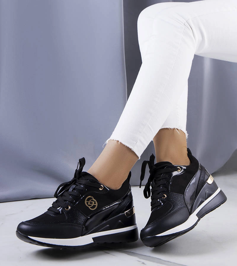 Adidași Berkley negri pe tocuri