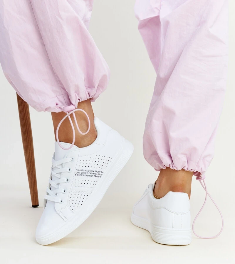 Sneakers albi din piele ecologică Berdine