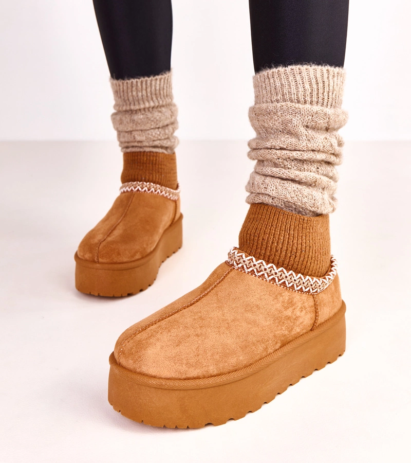 Cizme de zăpadă joase maro cu șosetă Bernica