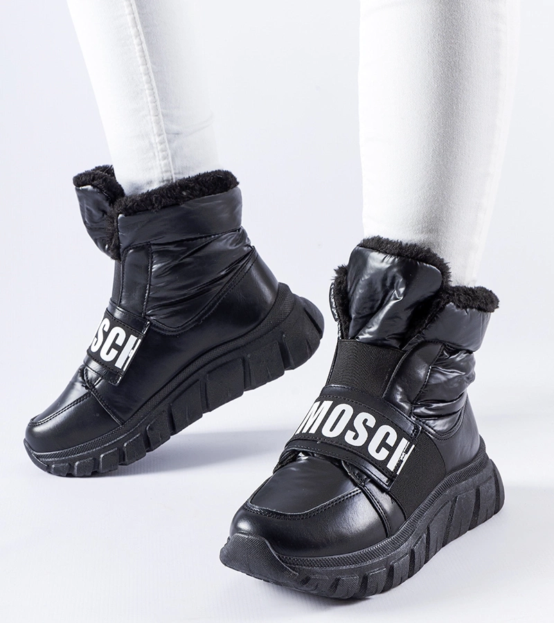 Bocanci negri călduroși cu platformă Bend.