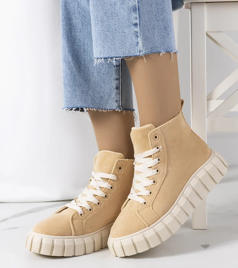 Pantofi sport cu platformă bej Christal