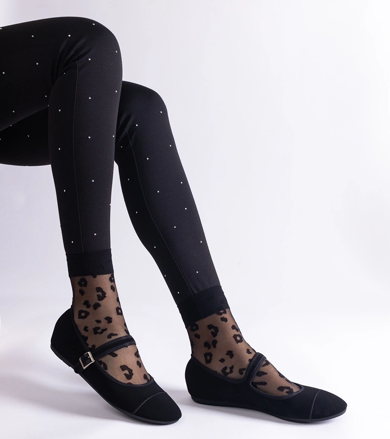 Balerini negri cu finisaj mat cu cataramă Longhola