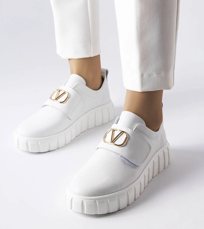 Adidași albi cu velcro de Vinceza
