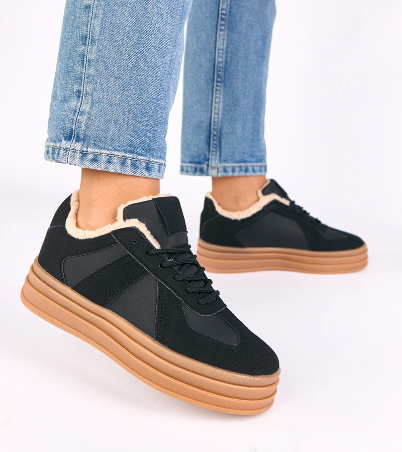 Adidași negri îmblăniți Kelsi