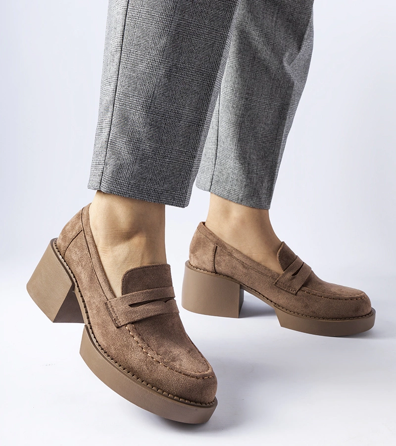 Mocasini maro din piele ecologică Gaspare