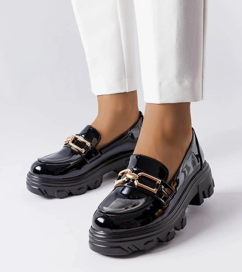 Pantofi Lemaître lăcuiți negri