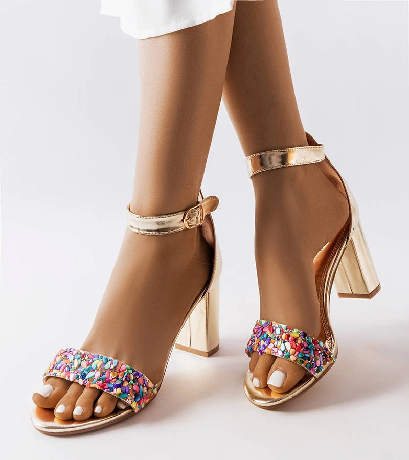 Sandale de aur decorate cu pietricele Lobelia