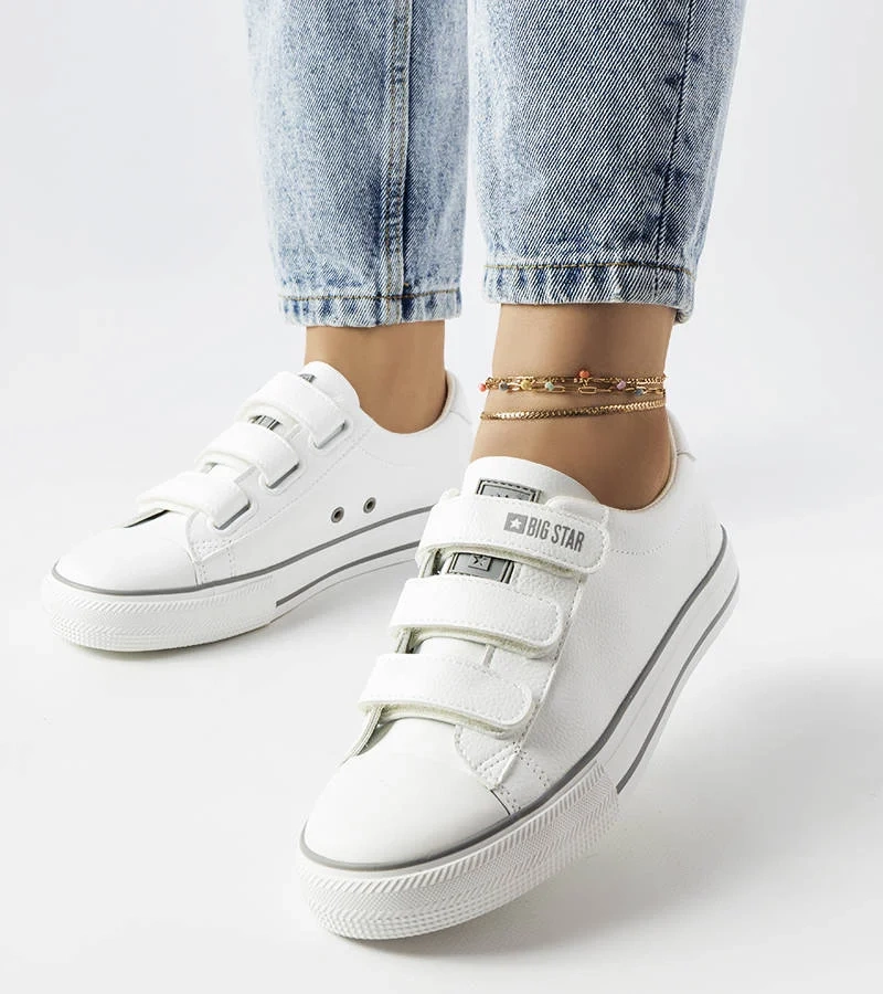 Pantofi de sport Big Star Velcro albi LL274A205