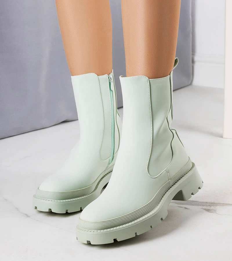 Cizme izolate Coletta verde mat