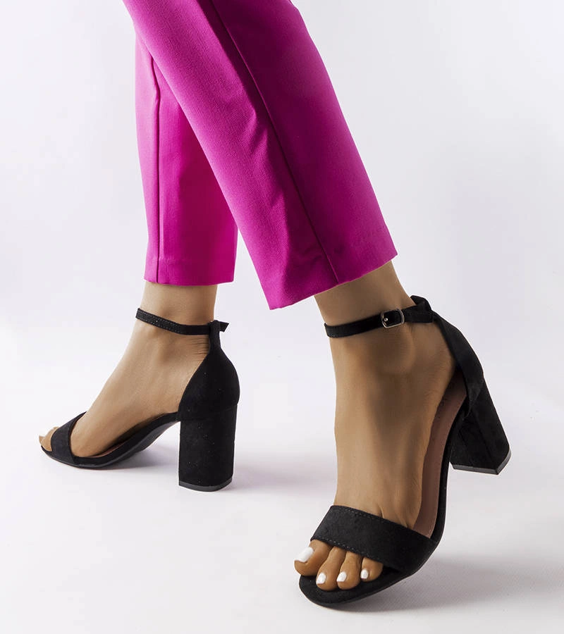 Sandale stiletto joase Lourna negre