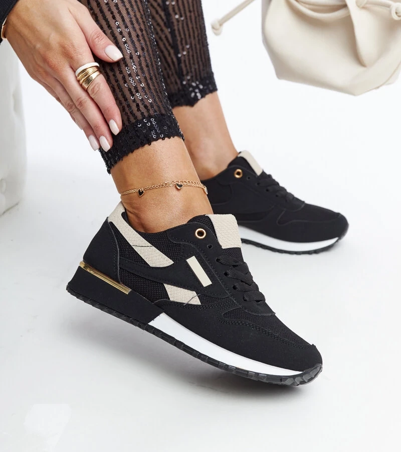 Adidași negri pe platformă Rosilda