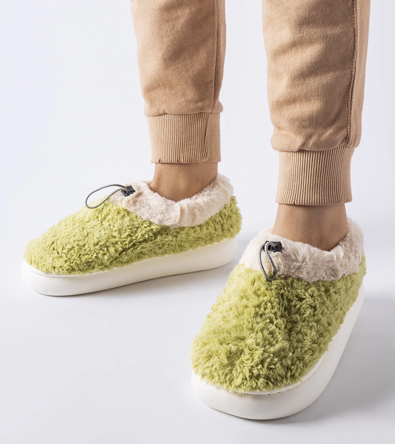 Papuci verzi călduroși cu călcâi acoperit Aurelio