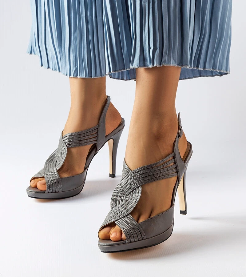 Sandale stiletto Tougas gri