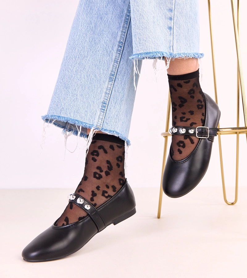 Balerini negri cu cataramă decorată Faira