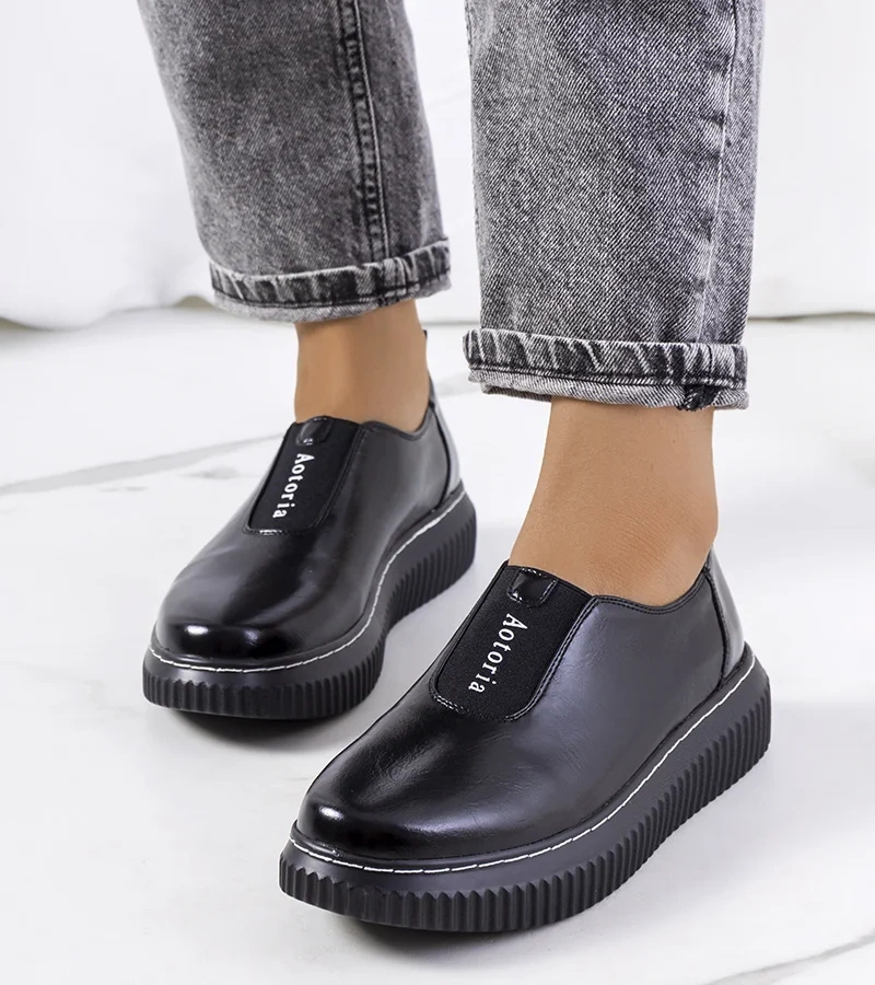 Siddons pantofi negri cu platformă