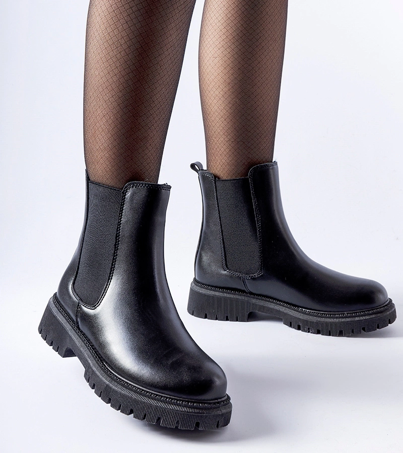 Botine clasice negre cu căptușeală călduroasă Noas