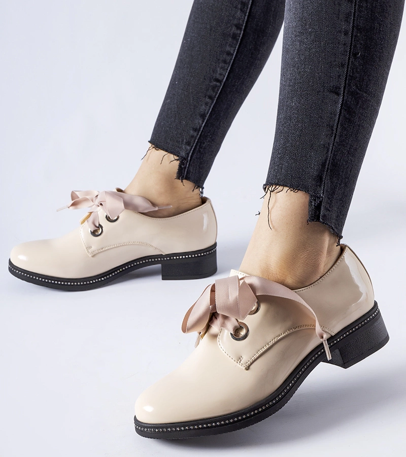 Pantofi sport bej cu zirconii Povegliano