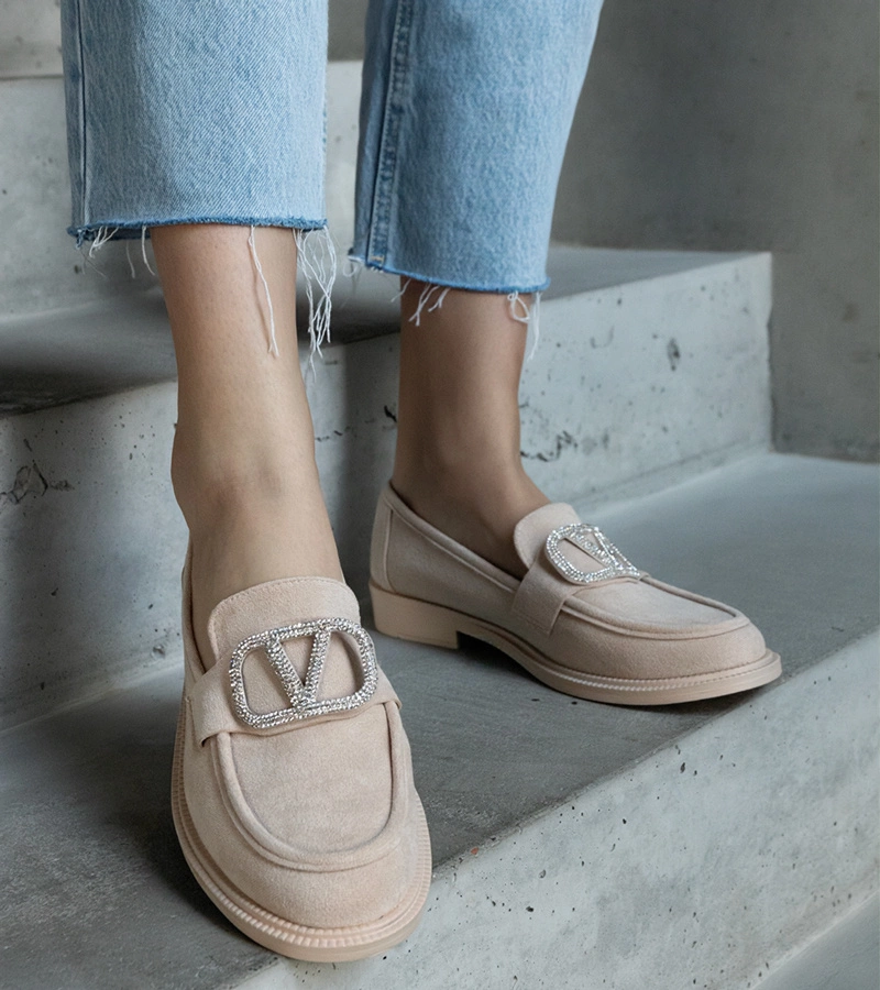 Pantofi din piele roz Talisa