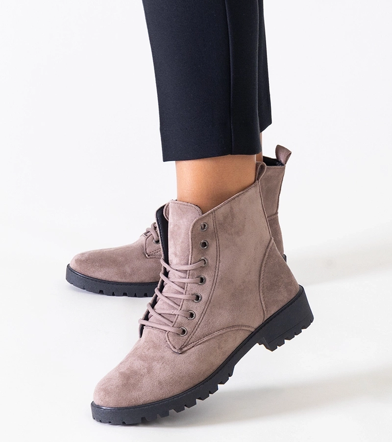 Botine maro din ecologic zămbăc cu platformă Barosa.