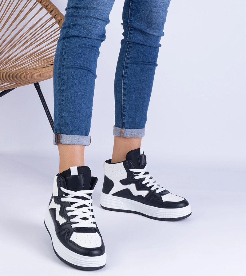 Pantofi sport alb-negru pentru femei Shadolina