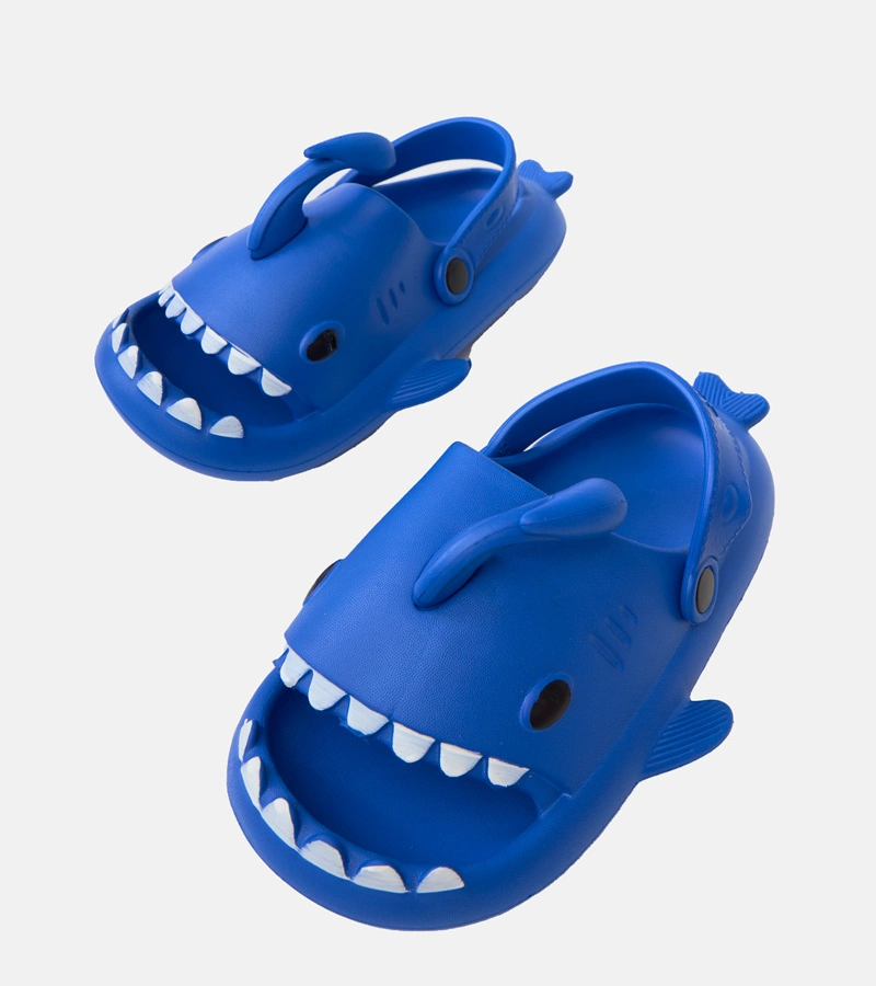 Papuci albaștri pentru copii cu motiv rechin Tossi