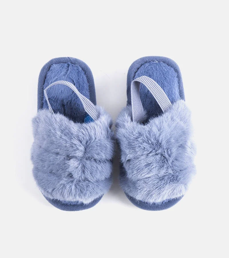 Papuci albaștri cu talpă de cauciuc Mia