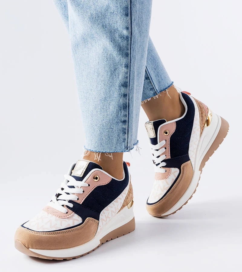 Adidași Mireault bej și albastru marin