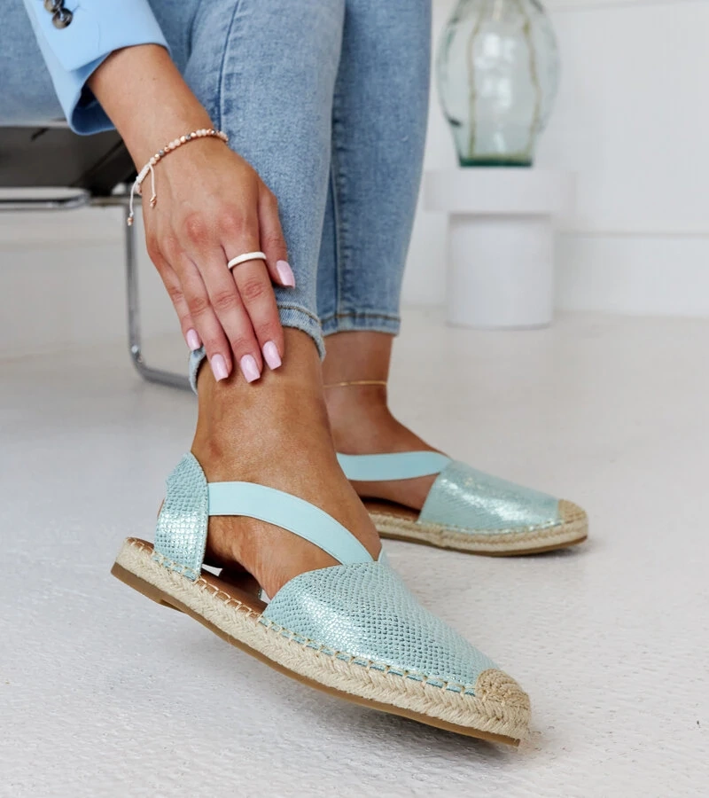 Espadrile verde deschis cu călcâiul descoperit Tharna