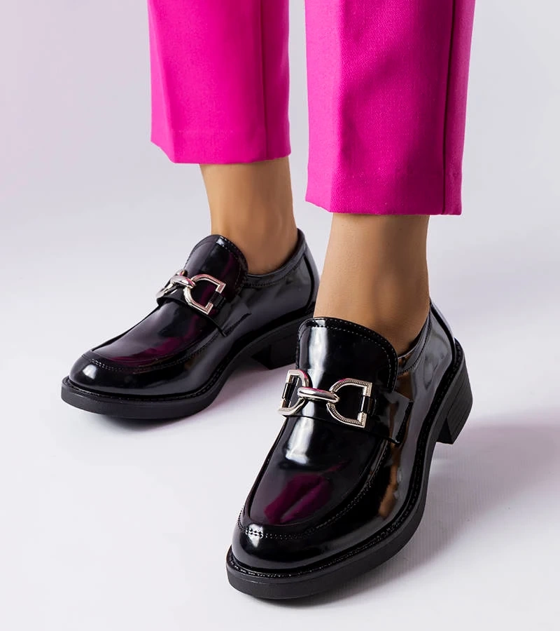 Mocasini Charline lăcuiți negru