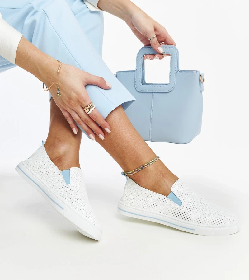 Pantofi albi Sanan semi-casuali