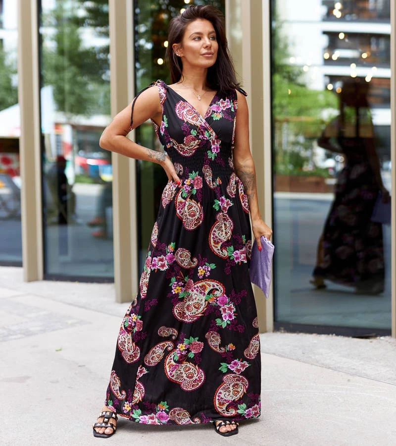 Rochie maxi cu model negru de Bagnaturo