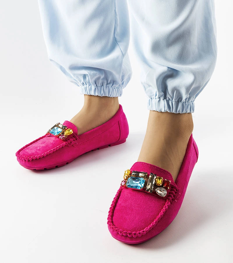 Mocasini roz cu talpă din piele Bertrand