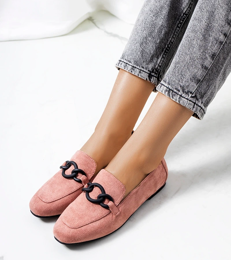 Pantofi din piele Dante roz