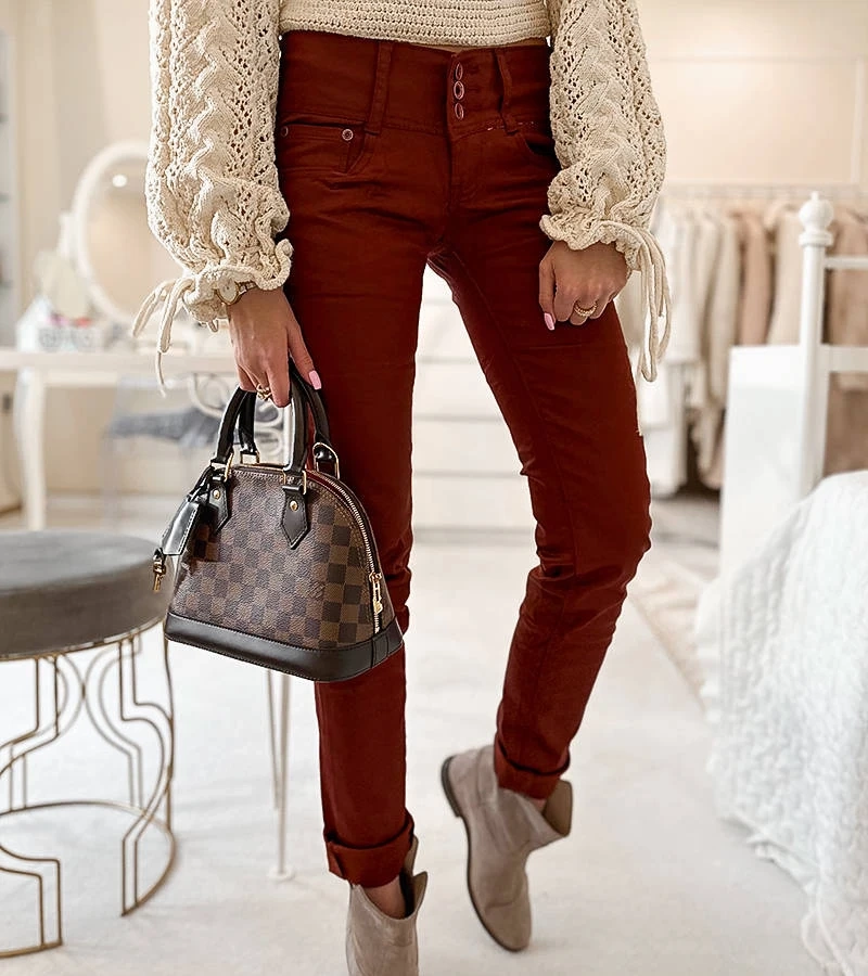 Pantaloni maro ceruiți Chauvet